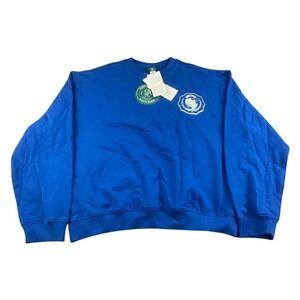 Guess Sweatshirt Men M Guess University‎ Blue Crewneck 88 Crest 100% Cotton NWT